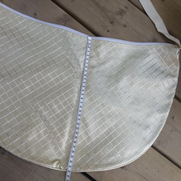 3/$25 vintage 80s gold check half moon shoulder tote 🎈HOST PICK🎈 - Picture 3 of 5